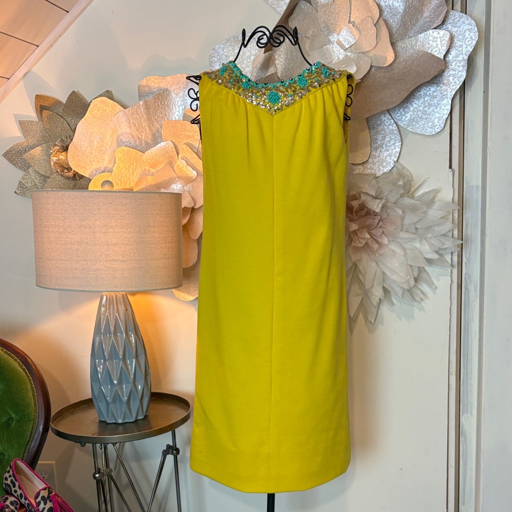 TRUE VINTAGE 1960s yellow sheath dress Joan Leslie by Kasper